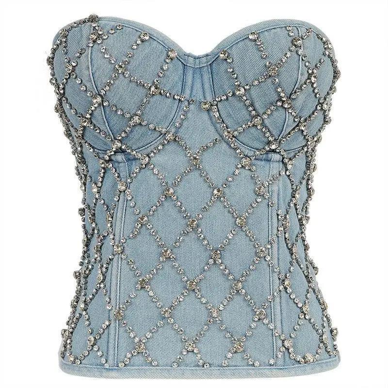 Diamante Sequined Bustier Bustier Luxurious Weddings