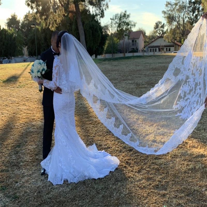 Floral Wedding Veils Hand Made Flower 3m Bridal Veil Luxurious Weddings