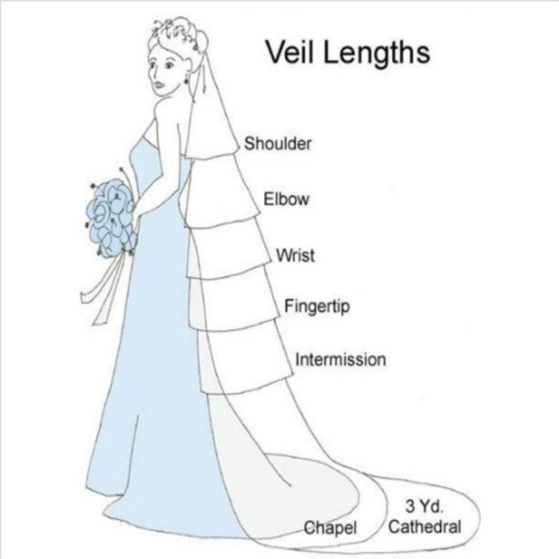 Floral Wedding Veils Hand Made Flower 3m Bridal Veil Luxurious Weddings