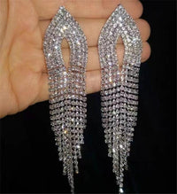 Full Rhinestone Tassel Earrings Earrings Luxurious Weddings