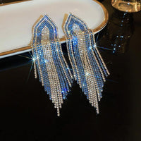 Full Rhinestone Tassel Earrings Earrings Luxurious Weddings