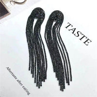 Full Rhinestone Tassel Earrings Earrings Luxurious Weddings