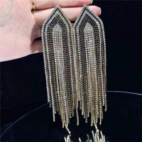 Full Rhinestone Tassel Earrings Earrings Luxurious Weddings