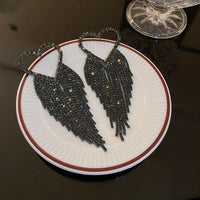 Full Rhinestone Tassel Earrings Earrings Luxurious Weddings