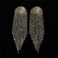Full Rhinestone Tassel Earrings Earrings Luxurious Weddings