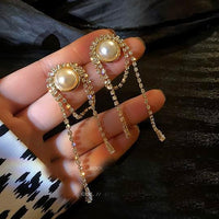Full Rhinestone Tassel Earrings Earrings Luxurious Weddings