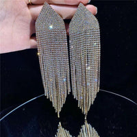 Full Rhinestone Tassel Earrings Earrings Luxurious Weddings