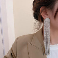 Full Rhinestone Tassel Earrings Earrings Luxurious Weddings