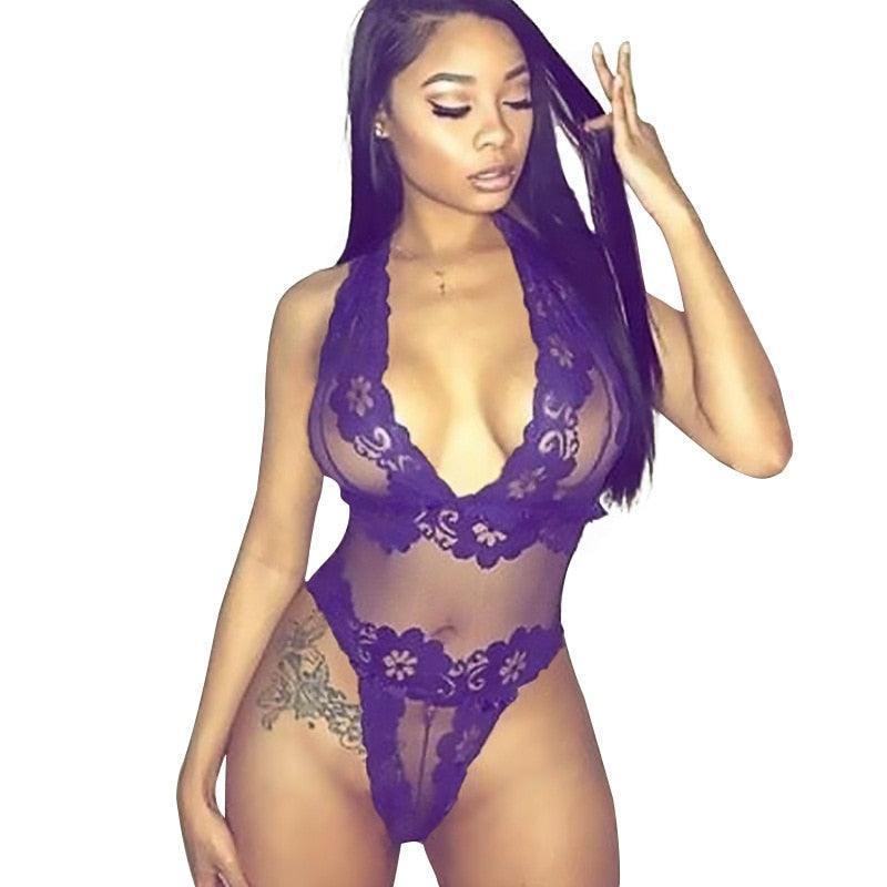 Lace Bodysuit Women Floral Printed Lingerie Luxurious Weddings