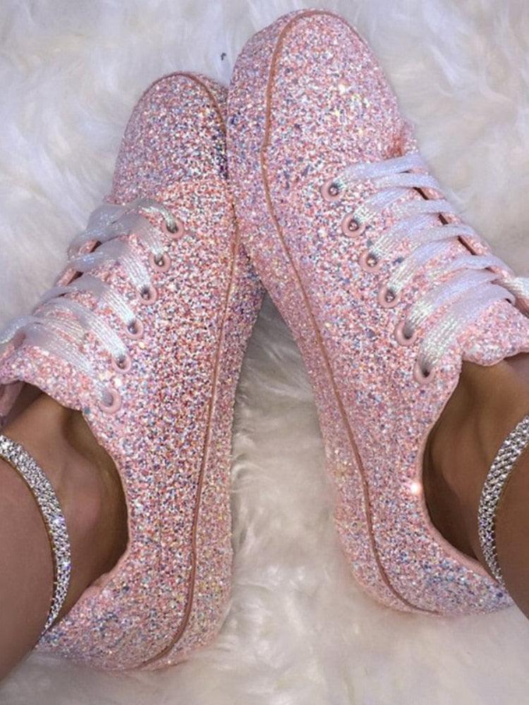 Lace Up Sneakers Glitter Bling Shoes bling shoes Luxurious Weddings