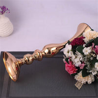 Metal Candle Holders Flowers Vase Candlestick Centerpieces - Luxurious Weddings