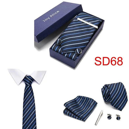 Necktie Hanky & Cufflinks Gift Box Groomsmen Accessories Luxurious Weddings