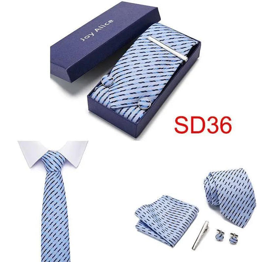 Necktie Hanky & Cufflinks Gift Box Groomsmen Accessories Luxurious Weddings