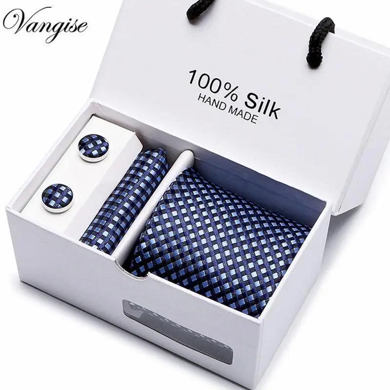 Plaid men Extra Long Size 145cm*7.5cm Necktie Set Neckties Luxurious Weddings