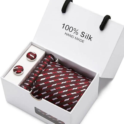 Plaid men Extra Long Size 145cm*7.5cm Necktie Set Neckties Luxurious Weddings