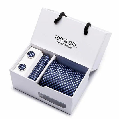 Plaid men Extra Long Size 145cm*7.5cm Necktie Set Neckties Luxurious Weddings