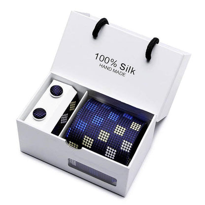 Plaid men Extra Long Size 145cm*7.5cm Necktie Set Neckties Luxurious Weddings