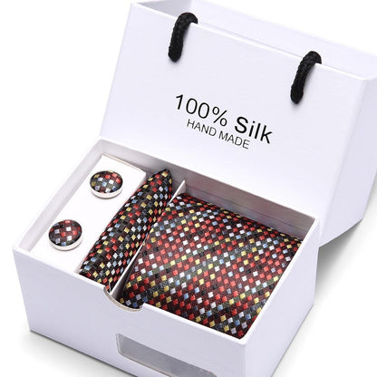 Plaid men Extra Long Size 145cm*7.5cm Necktie Set Neckties Luxurious Weddings