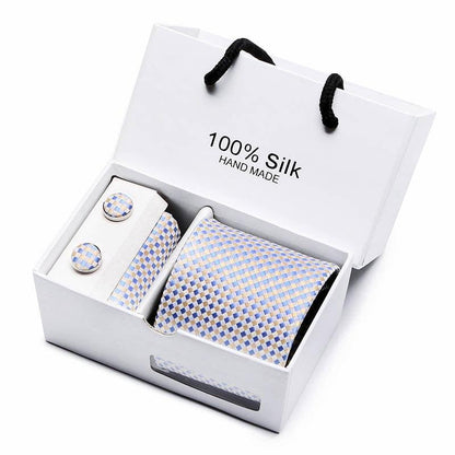 Plaid men Extra Long Size 145cm*7.5cm Necktie Set Neckties Luxurious Weddings