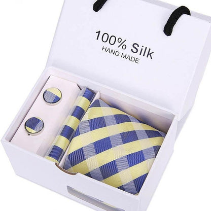 Plaid men Extra Long Size 145cm*7.5cm Necktie Set Neckties Luxurious Weddings