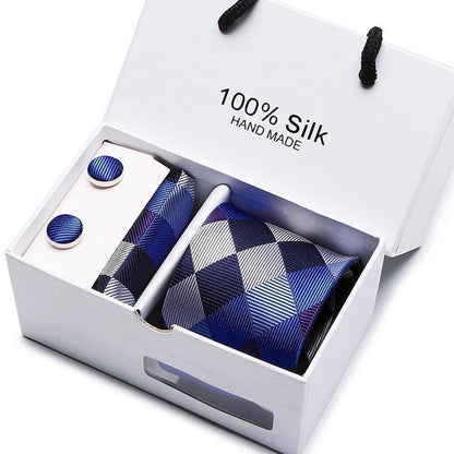 Plaid men Extra Long Size 145cm*7.5cm Necktie Set Neckties Luxurious Weddings