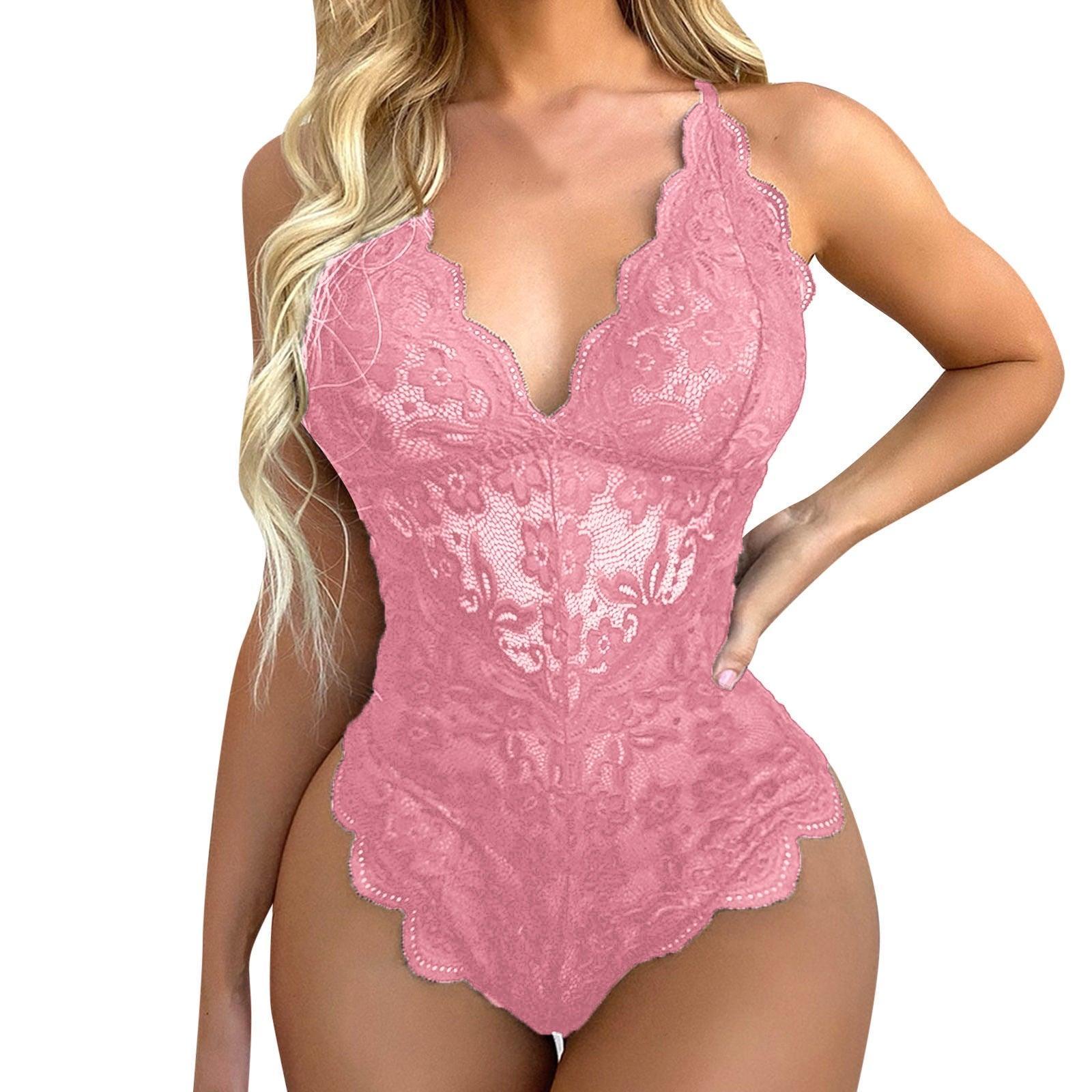 Plus Size One Pieces Lingerie Lace Embroidery Bodysuit Lingerie Luxurious Weddings