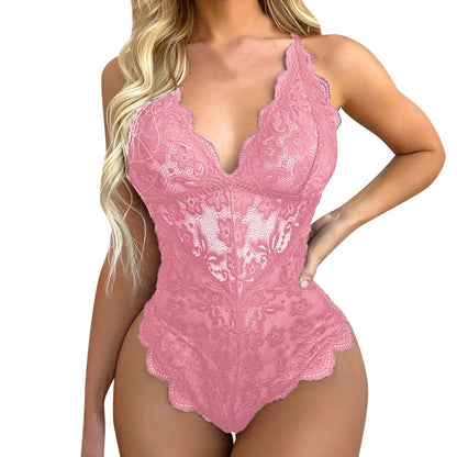 Plus Size One Pieces Lingerie Lace Embroidery Bodysuit Lingerie Luxurious Weddings