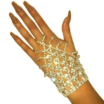Rhinestone Finger Chain Bracelet rhinestone Accessories Luxurious Weddings