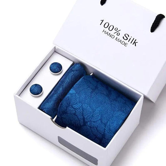 Silk Wedding Floral Necktie Handkerchief Set Groomsmen Accessories Luxurious Weddings