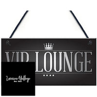 Vintage VIP Lounge: Hanging Man Cave Sign for Home Bar, signs Luxurious Weddings
