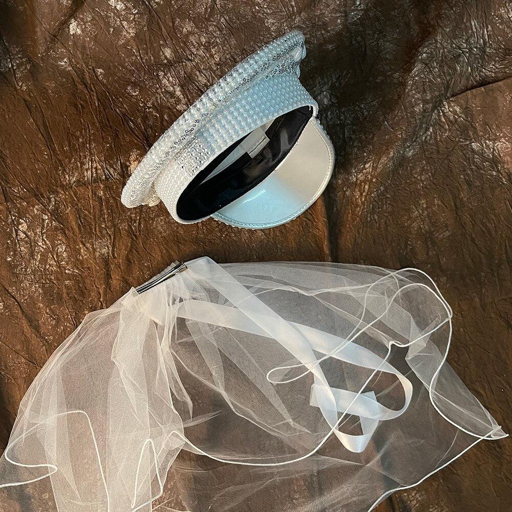 Women Bride Captain Hat Military style Hat Bridal Hat Luxurious Weddings